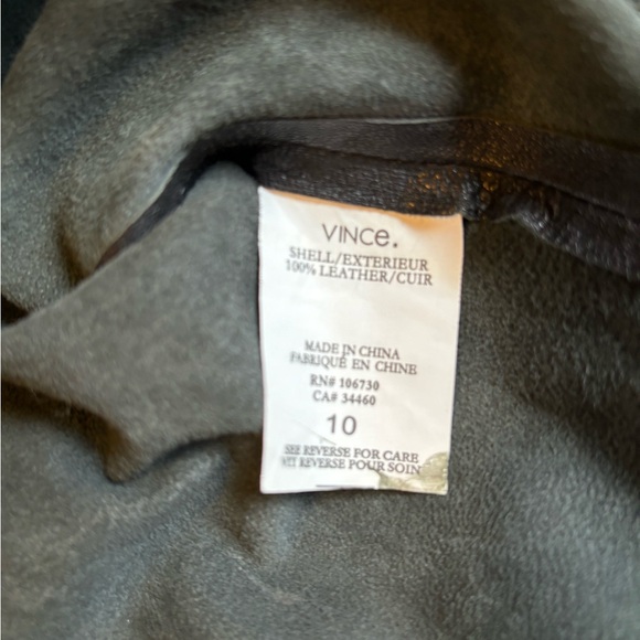 Vince 100% Leather Shell Never Worn Size 10 - Picture 4 of 6